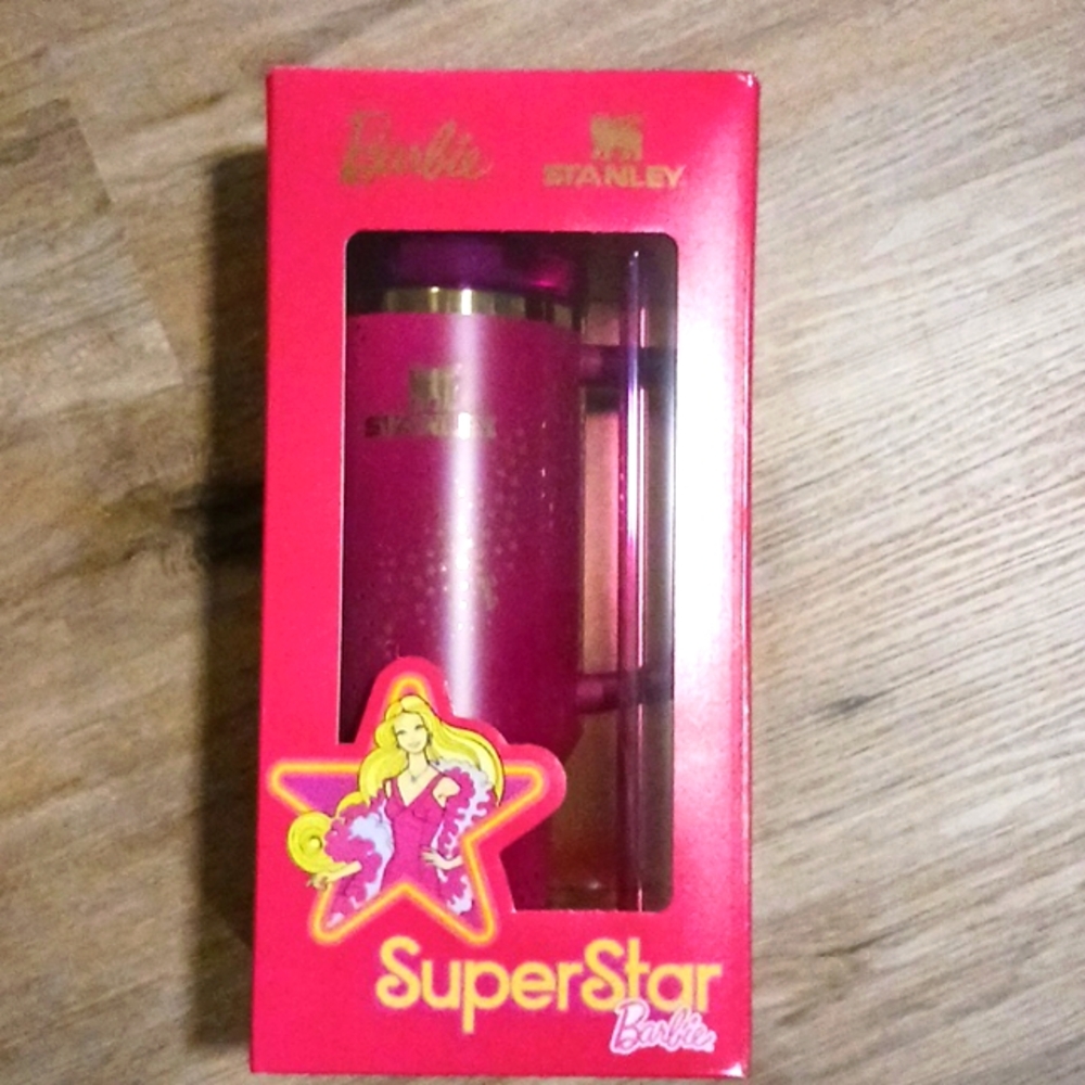Nwt stanley super star barbie pink